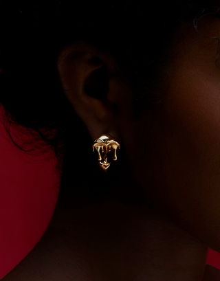 Outhouse Gold Shroom Stud Earrings available on indiaspopup