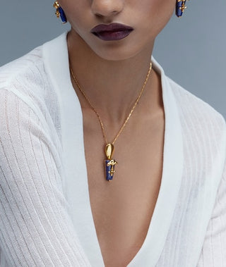 Outhouse Gold Lazuli Sculpt Pendant available on indiaspopup