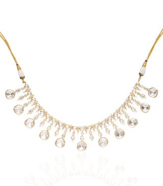 Prabha golden moissanite necklace set
