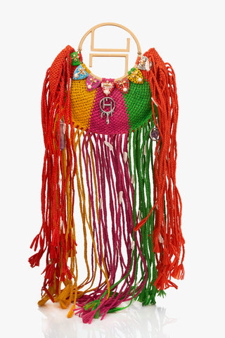 Outhouse Multicolor Eclipse Raafia Bag available on indiaspopup