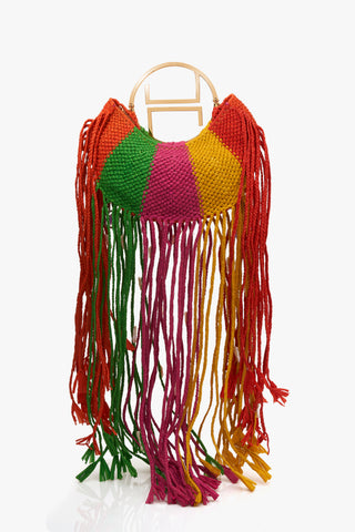 Outhouse Multicolor Eclipse Raafia Bag available on indiaspopup