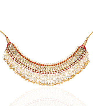 Monita white kundan necklace set