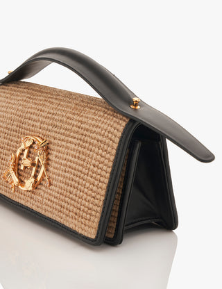 Outhouse Black Jute Furbie Grande Bag available on indiaspopup