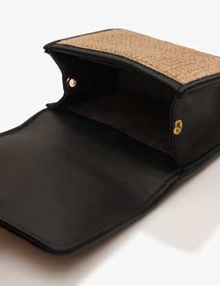 Outhouse Black Jute Furbie Nano Bag available on indiaspopup