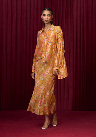 Yellow Harmony Shirt And Skirt by Ridhi Mehra available on Indiaspopup.com