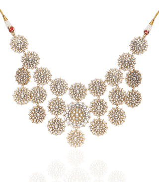 Sadhika white kundan necklace set