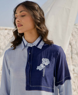 The Loom Art-Steal Blue Shirt And Pant-INDIASPOPUP.COM