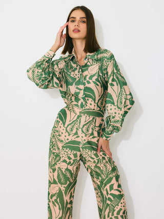 Peach and green shirt and pants