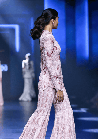 Astrabloom blush pink floral ombré kurta and sharara