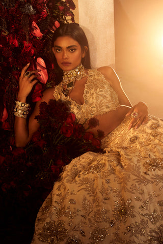 Golden Dori Lehenga Set by Varun Bahl available on Indiaspopup.com