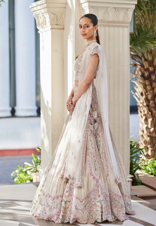 Osaa By Adarsh-Pearl Embroidered Lehenga Set-INDIASPOPUP.COM