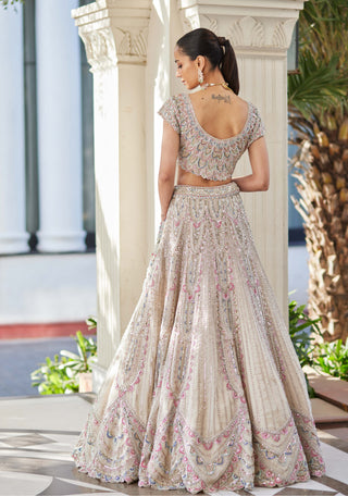 Osaa By Adarsh-Pearl Embroidered Lehenga Set-INDIASPOPUP.COM