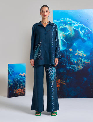 Pearls navy blue shirt and pants