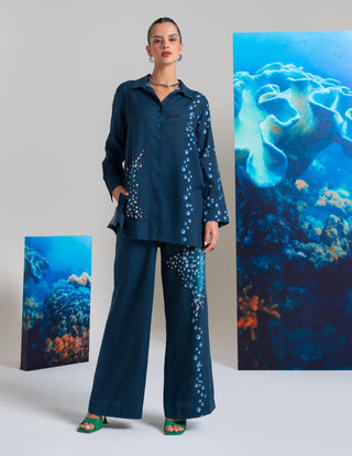 Pearls navy blue shirt and pants