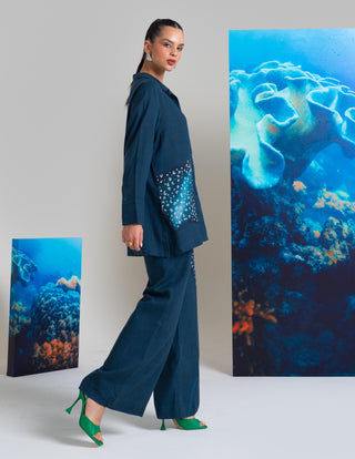 Pearls navy blue shirt and pants