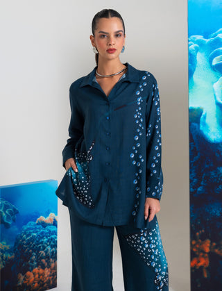 Pearls navy blue shirt and pants