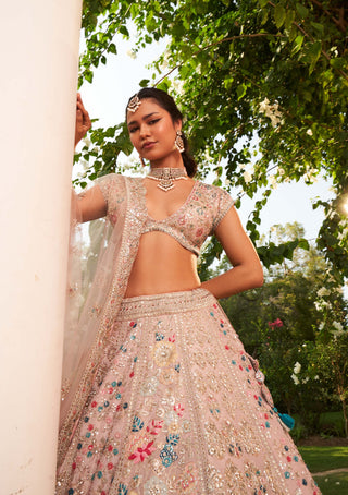 Osaa By Adarsh-Dusty Lavender Embroidered Lehenga Set-INDIASPOPUP.COM