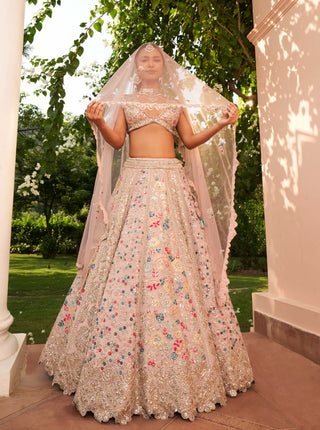 Osaa By Adarsh-Dusty Lavender Embroidered Lehenga Set-INDIASPOPUP.COM