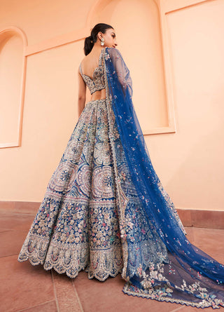 Osaa By Adarsh-Jade Blue Lehenga Set-INDIASPOPUP.COM