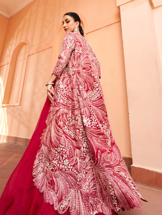 Osaa By Adarsh-Ruby Embroidered Skirt And Jacket Set-INDIASPOPUP.COM