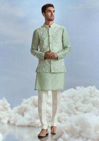Nachiket Barve Men-Mint Mehtab Bagh Jaal Bundi Set-INDIASPOPUP.COM