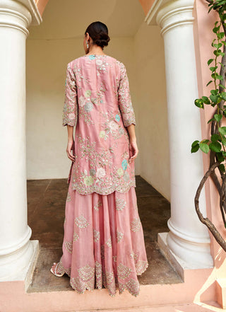 Osaa By Adarsh-Soft Berry Sharara Set-INDIASPOPUP.COM