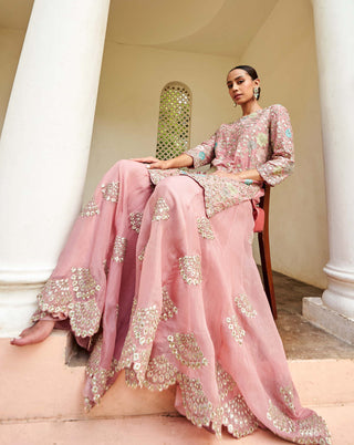 Osaa By Adarsh-Soft Berry Sharara Set-INDIASPOPUP.COM
