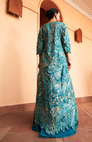 Osaa By Adarsh-Green Embroidered Skirt And Jacket Set-INDIASPOPUP.COM