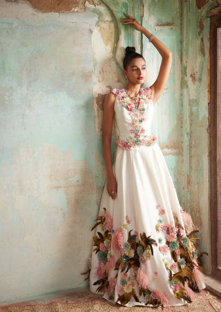 Varun Bahl-Classic Ivory Lehenga Gilet Set-INDIASPOPUP.COM