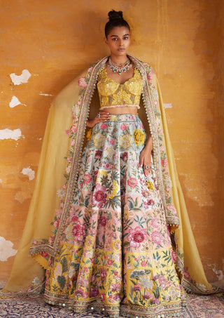 Varun Bahl-Multi Patchwork Lehenga Set-INDIASPOPUP.COM