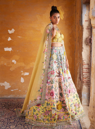 Varun Bahl-Multi Patchwork Lehenga Set-INDIASPOPUP.COM