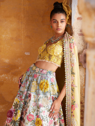 Varun Bahl-Multi Patchwork Lehenga Set-INDIASPOPUP.COM
