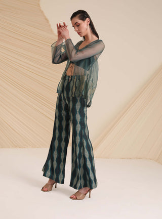 Divya Aggarwal-Evergreen Olivia Jacket And Trouser Set-INDIASPOPUP.COM