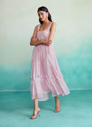 The Right Cut-Orchid Pink Blossom Dress-INDIASPOPUP.COM