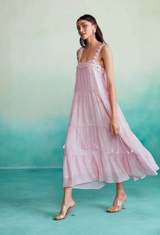 The Right Cut-Orchid Pink Blossom Dress-INDIASPOPUP.COM