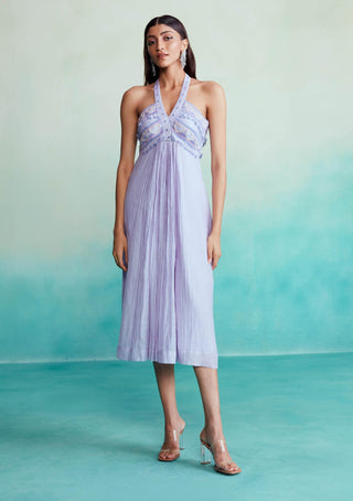 The Right Cut-Ultraviolet Halter Dress-INDIASPOPUP.COM