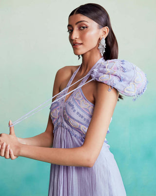 The Right Cut-Ultraviolet Halter Dress-INDIASPOPUP.COM