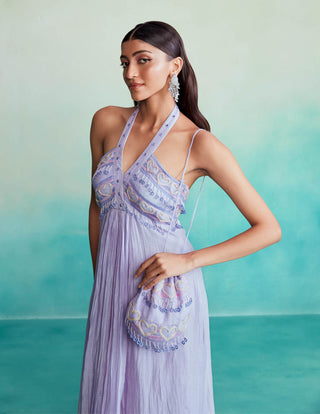 The Right Cut-Ultraviolet Halter Dress-INDIASPOPUP.COM