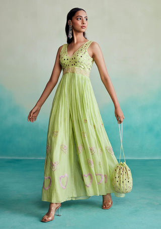 The Right Cut-Lime Citrine Jumpsuit-INDIASPOPUP.COM