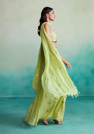 The Right Cut-Lime Citrus Skirt Set-INDIASPOPUP.COM