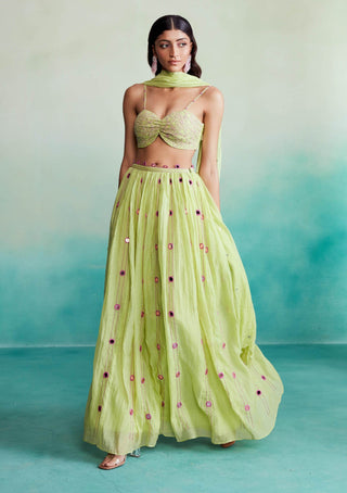 The Right Cut-Lime Citrus Skirt Set-INDIASPOPUP.COM