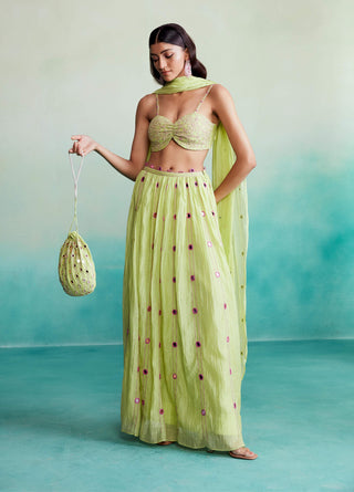 The Right Cut-Lime Citrus Skirt Set-INDIASPOPUP.COM