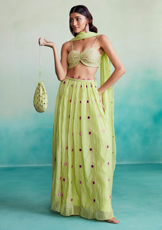 The Right Cut-Lime Citrus Skirt Set-INDIASPOPUP.COM