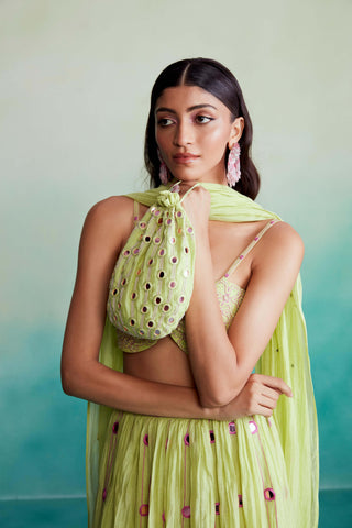 The Right Cut-Lime Citrus Skirt Set-INDIASPOPUP.COM