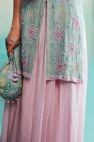 The Right Cut-Celestial Kurta And Sharara-INDIASPOPUP.COM