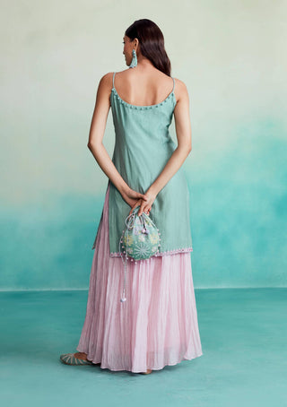 The Right Cut-Celestial Kurta And Sharara-INDIASPOPUP.COM