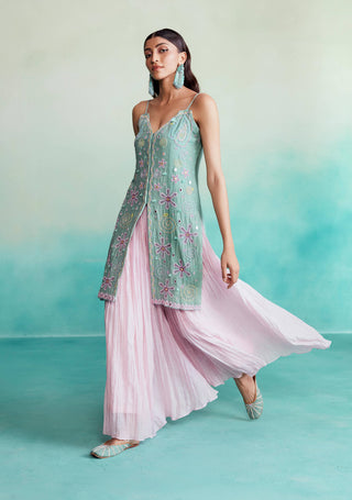 The Right Cut-Celestial Kurta And Sharara-INDIASPOPUP.COM