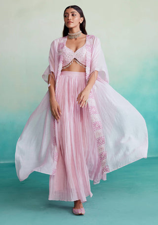The Right Cut-Orchid Pink Sharara And Jacket Set-INDIASPOPUP.COM