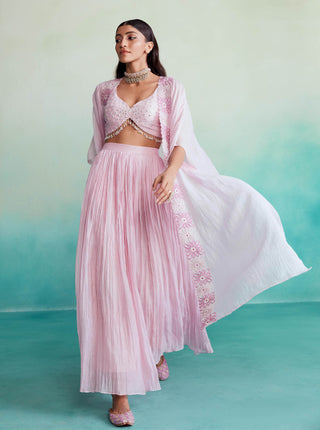 The Right Cut-Orchid Pink Sharara And Jacket Set-INDIASPOPUP.COM