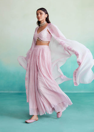 The Right Cut-Orchid Pink Sharara And Jacket Set-INDIASPOPUP.COM